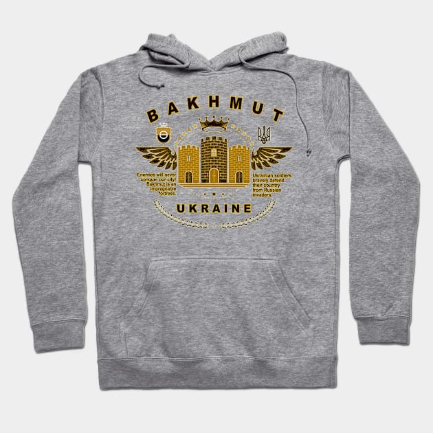 BAKHMUT, Impenetrable Fortress, UKRAINE Hoodie by Vladimir Zevenckih